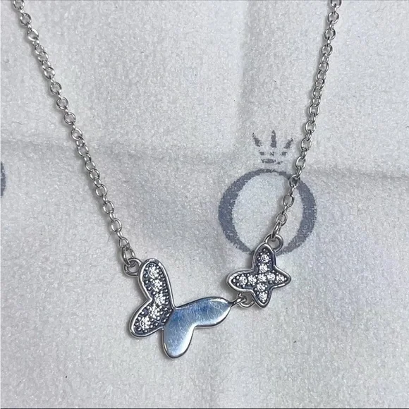 Pandora Silver Heart and Butterfly Necklace - Picture 7 of 10